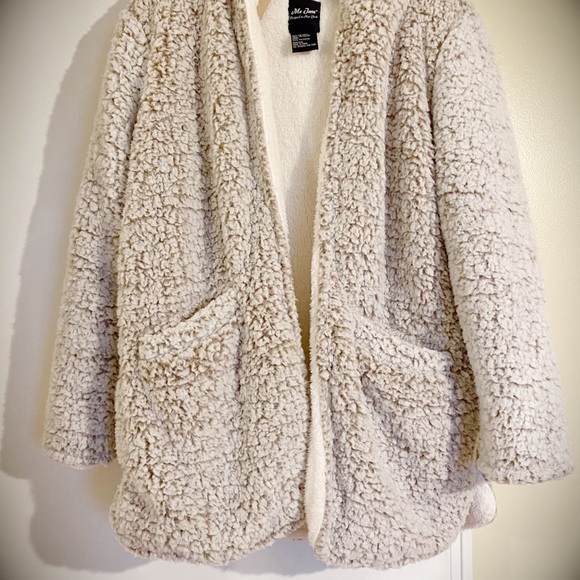 New W/O Tag. FAUX FUR SHELL FUZZY BLANKET JACKET COAT SZ M - Picture 1 of 16